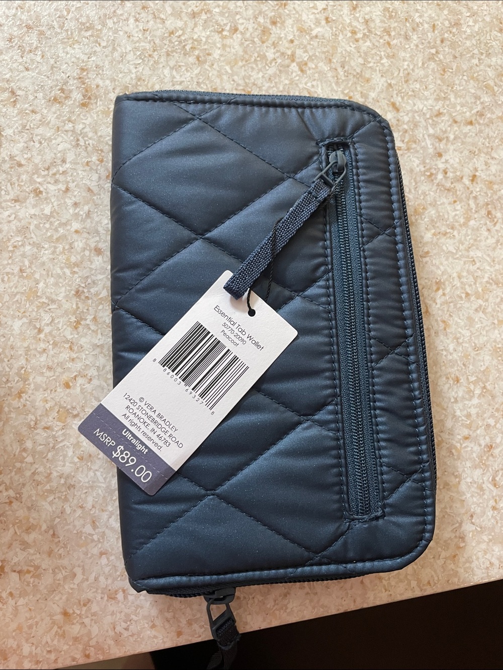 Vera Bradley Quilted Navy blue Zip-Around Travel Wallet